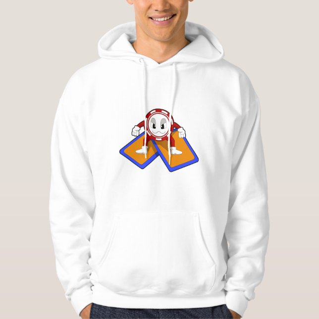 Veste À Capuche Puces de poker avec cartes de poker (Devant)