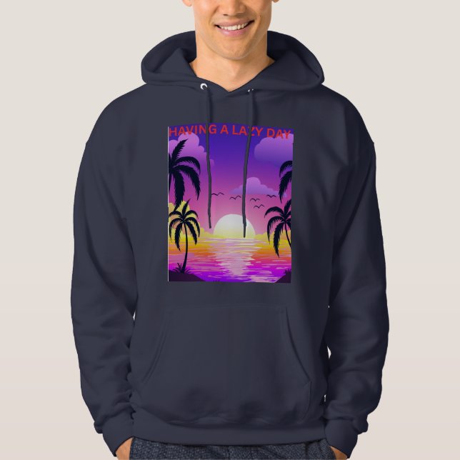 Veste À Capuche pull à capuche coucher de soleil de journée paress (Devant)