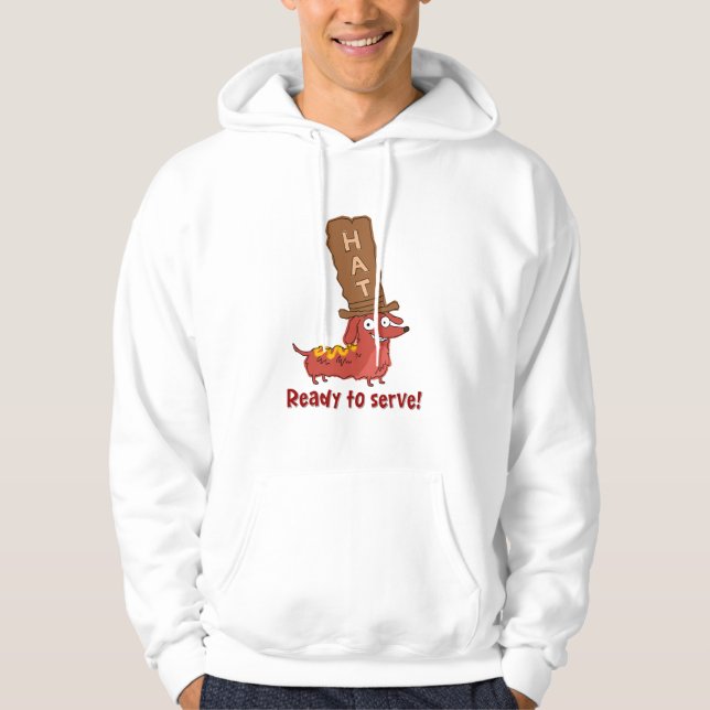 Veste À Capuche Pun de hot dog teckel (Devant)