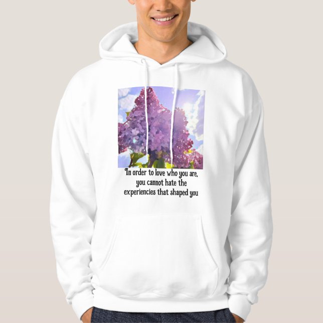 Veste À Capuche purple Floral photo bouquet inspirational phrase (Devant)