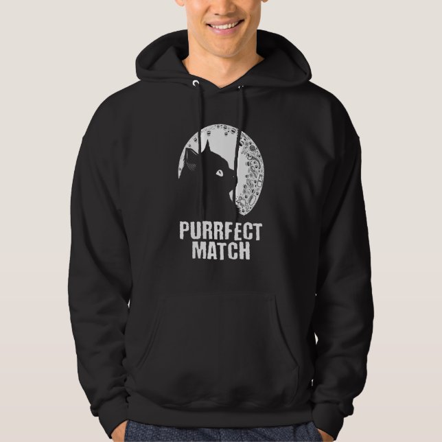 Veste À Capuche Purrrfect Match Cat Mom Couples Cat Dad   Annivers (Devant)