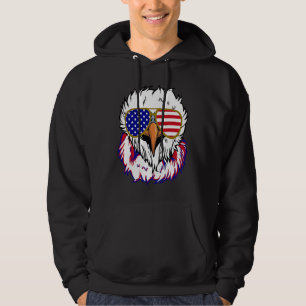 Veste À Capuche Pygargue à tête blanche avec mullet drapeau améric