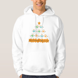 Veste À Capuche Pyramide des sapins de Noël faite de bonhommes de