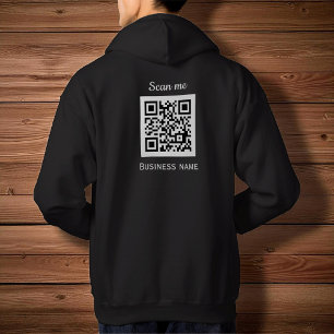 Veste À Capuche QR Code Business Logo Professionnel Noir Moderne