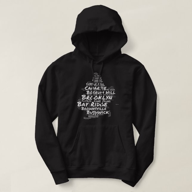 Veste À Capuche Quartiers de Brooklyn New York Word Cloud Brookly (Design devant)