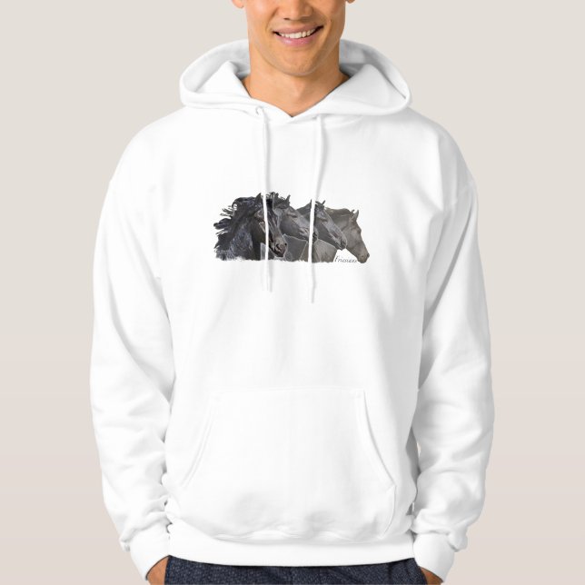 Veste À Capuche Quatre chevaux frisons fonctionnants (Devant)