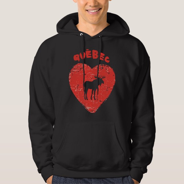 Veste À Capuche Québec Love Moose Heart (Devant)