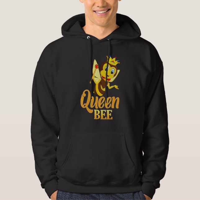 Veste À Capuche Queen Bee Crown Femmes Filles Miel Bee Hive Bee Be (Devant)