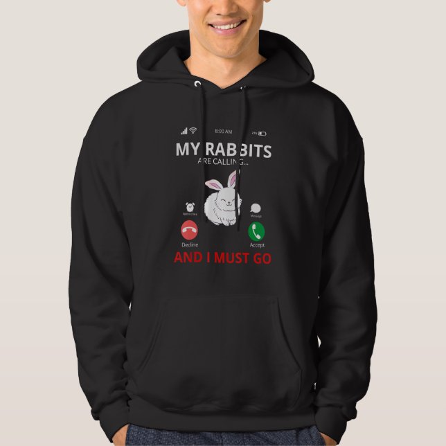 Veste À Capuche Rabbi Mes lapins Appelent (Devant)