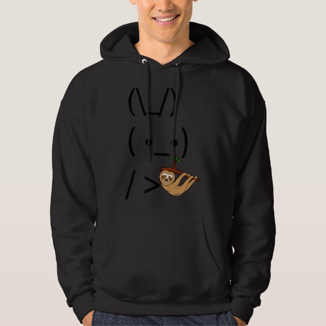 Veste À Capuche Rabbit Bunny Ascii Tenant Une Fente (Devant)