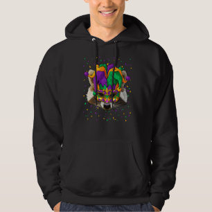 Veste À Capuche Raccoon Mardi Gras Visage animal Carnaval Jester F