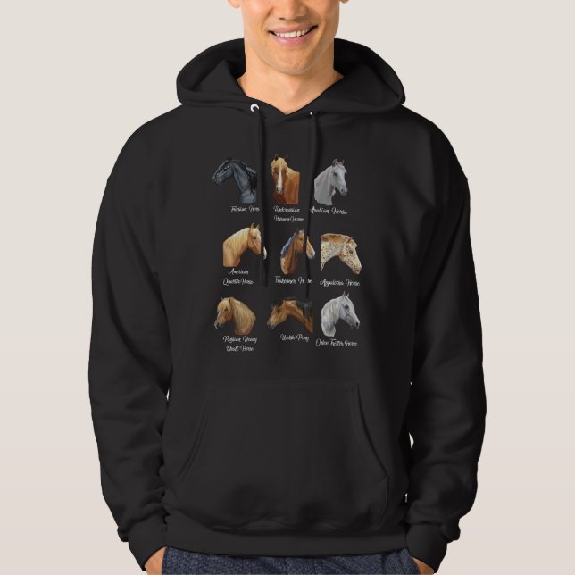 Veste À Capuche Races de chevaux Cadeau d'équitation pour  (Devant)