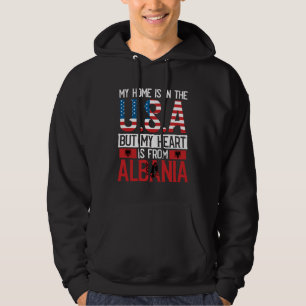 Veste À Capuche Racines albanaises Drapeau américain Patrimoine al