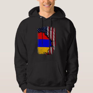 Veste À Capuche Racines Arméniennes Demi Drapeau Américain Patriot