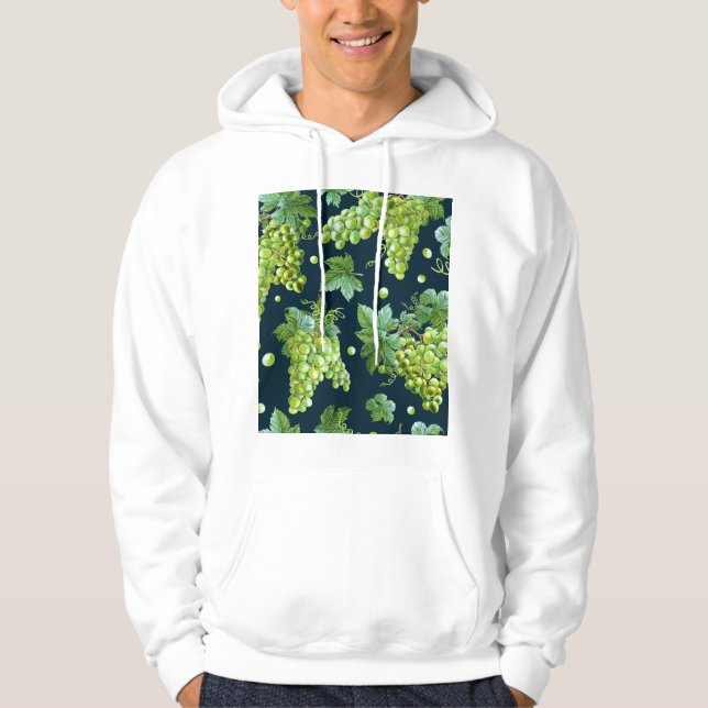 Veste À Capuche Raisin vert : Aquarelle Motif foncé (Devant)