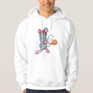 Veste À Capuche Rat au baseball avec batte et casque de baseball