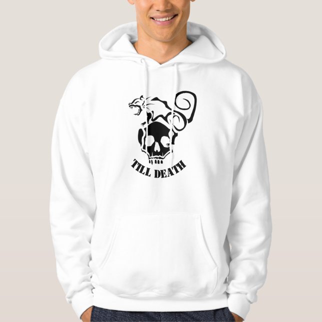 Veste À Capuche Rat en colère sur un crâne mal (Devant)