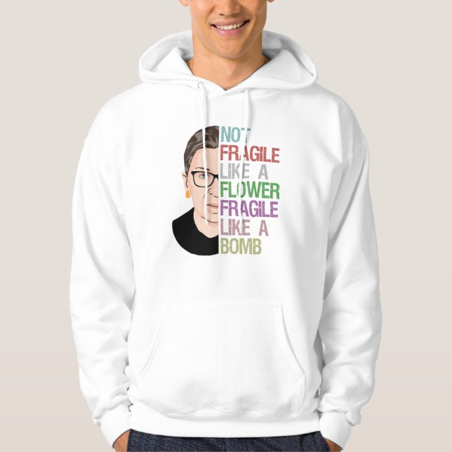 Veste À Capuche RBG Ruth Bader Ginsburg Fragile (Devant)