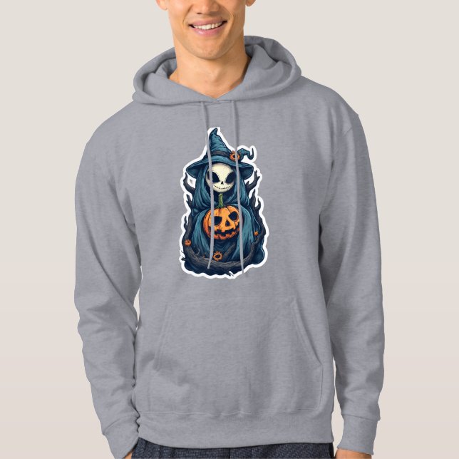 Veste À Capuche Reaper squelette éffrayant avec Citrouille (Devant)