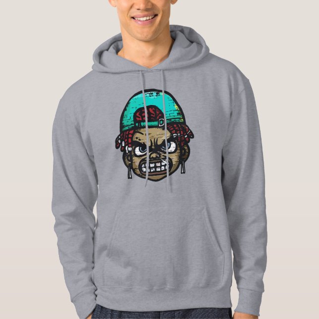 Veste À Capuche Rebel Urbain : Visage de style graffiti (Devant)