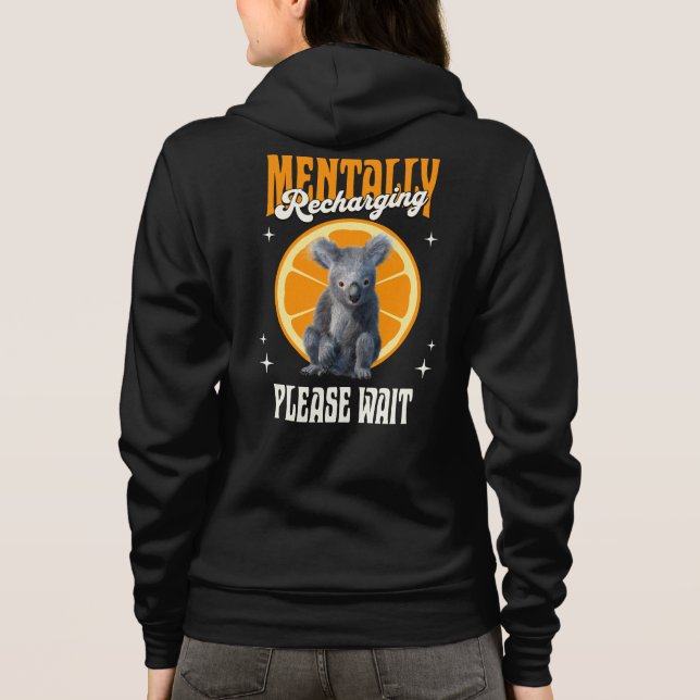 Veste À Capuche Recharge mental de koala introverti Mood Design (Dos)