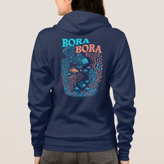 Veste À Capuche Récif corallien de Bora Bora (Dos)