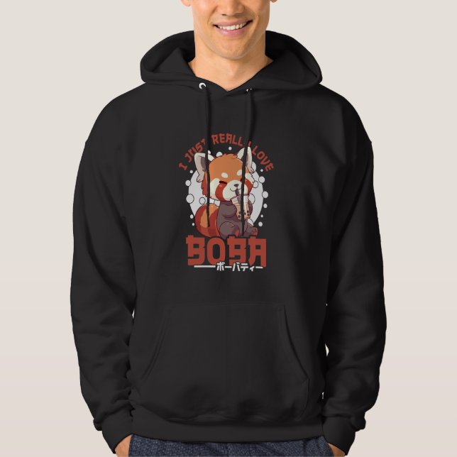 Veste À Capuche Red Panda Boba Tea Kawaii Bubble Tea Red Panda Ani (Devant)