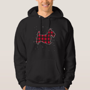 Veste À Capuche Red Plaid Scottie Christmas Correspondante Buffalo