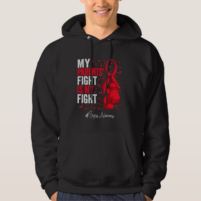 Veste À Capuche Red Ribbon Parents Sepsis Sensibilisation (Devant)