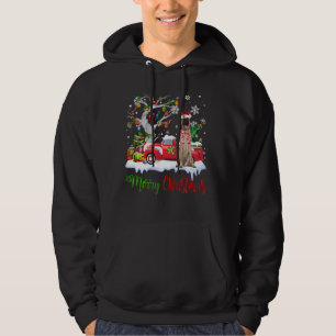 Veste À Capuche Red Truck Merry Christmas Tree Belgian Shepherd Pa