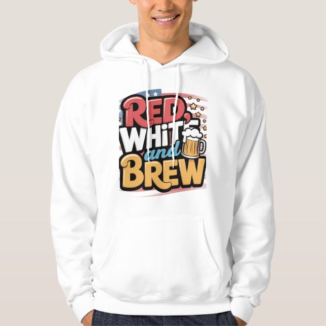 Veste À Capuche Red White et Brew USA Design (Devant)