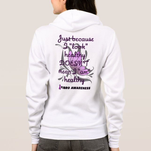 Veste À Capuche "Regarde" Sain/Papillon...Fibro (Dos)