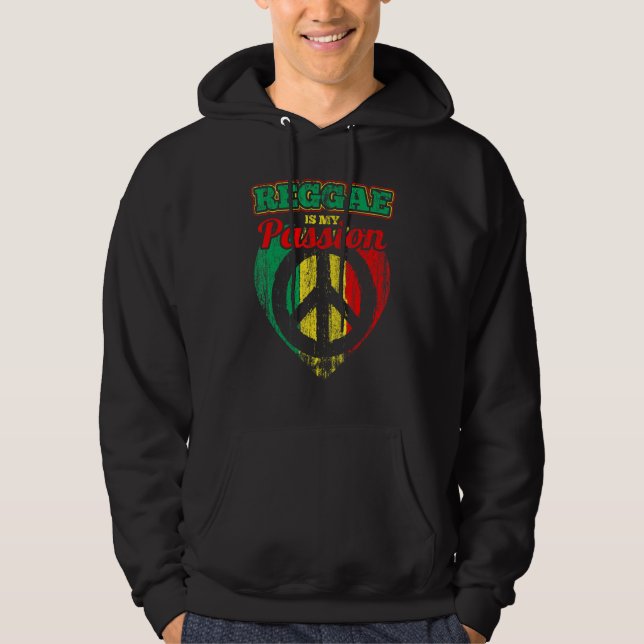 Veste À Capuche Reggae Est Mon Drapeau Passion Rastafari Avec Syst (Devant)