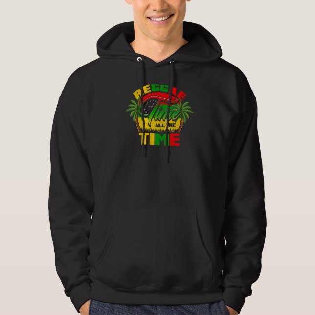 Veste À Capuche Reggae Time Tout Le Temps Reggae Rasta Music (Devant)