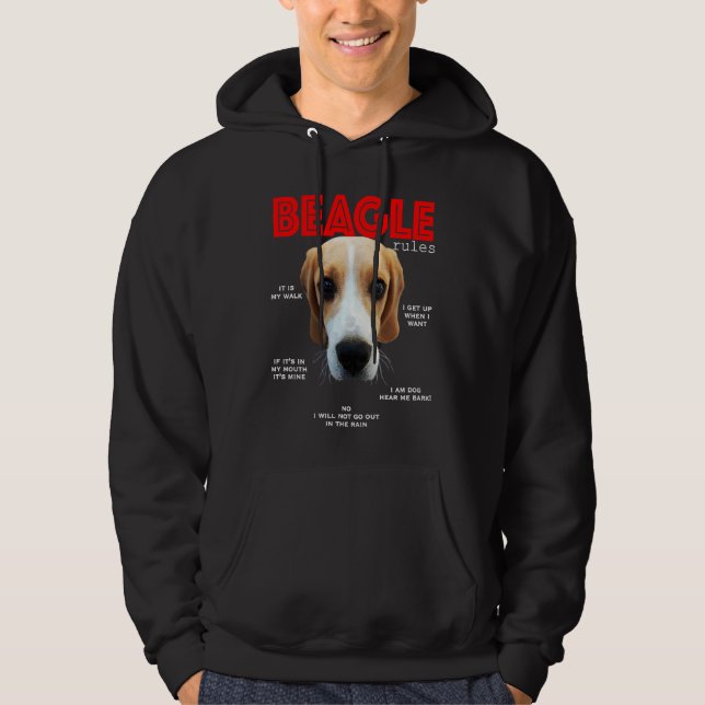 Veste À Capuche Règles amusantes pour le beagle (Devant)