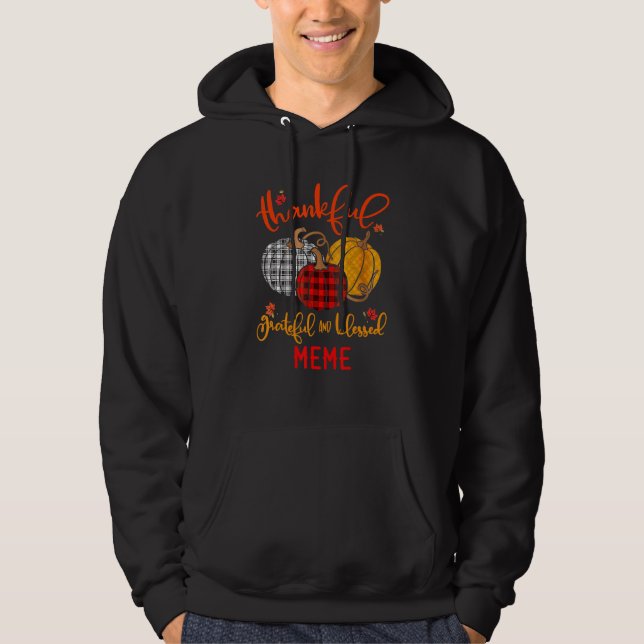Veste À Capuche Remercié Grateful Bénie Meme Automne Fall Citrouil (Devant)