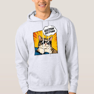 Veste À Capuche Remettez Tout En Question - Chat Conspirateur