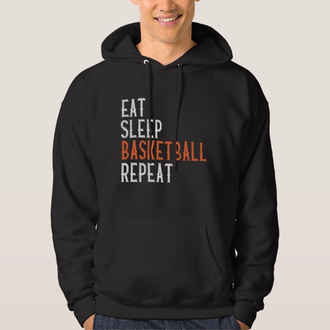 Veste À Capuche Répéter le basketball du sommeil (Devant)