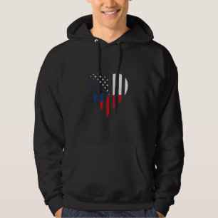 Veste À Capuche République tchèque Drapeau USA Coeur Ceska Tchèque