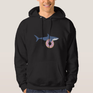 Veste À Capuche Requin drôle portant donut cadeau de nourriture mi