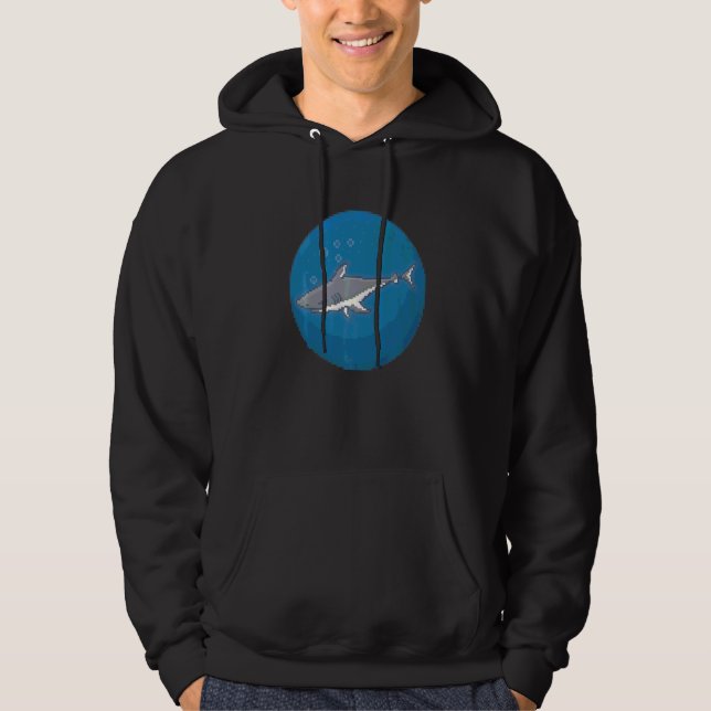 Veste À Capuche Requin Pixel sous-marin (Devant)