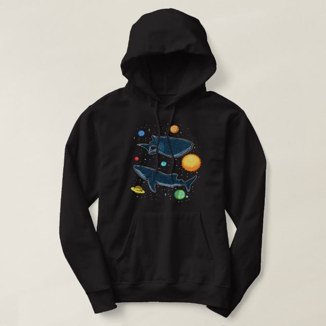 Veste À Capuche Requins Dans La Galaxie Amusante Baleine Amateur D (Design devant)