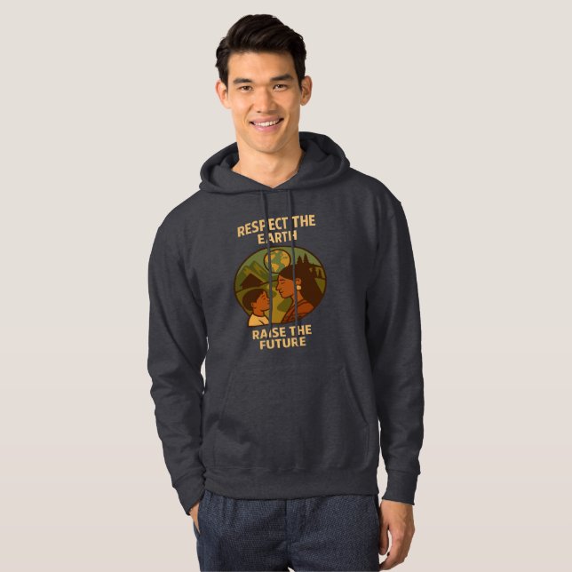 Veste À Capuche Respecter la Terre, élever l'avenir (Devant entier)