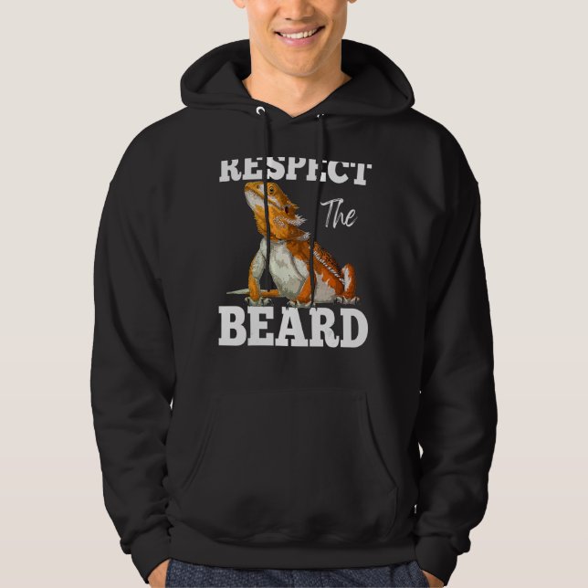 Veste À Capuche Respectez La Beard Cute Porté Dragon Lizard Repti (Devant)