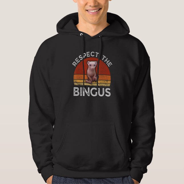 Veste À Capuche Respectez Le Chat Sphynx Bingus Sans Poils (Devant)