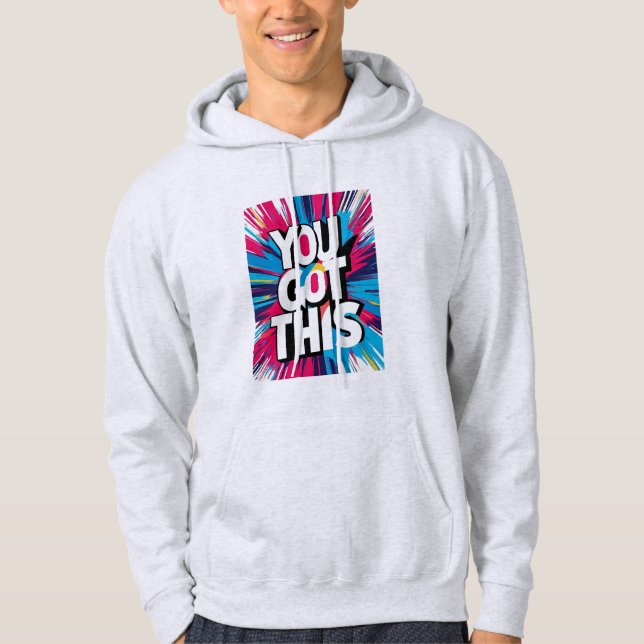 Veste À Capuche Restez inspiré - Motivation et mise à niveau (Devant)