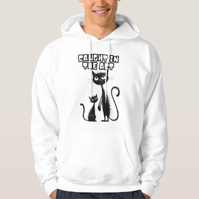 Veste À Capuche Retour à Amusement : Black Kitten et son compagnon (Devant)