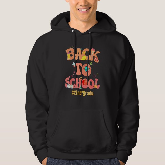 Veste À Capuche Retour à l'école 2e année Équipe Enseignant Élèves (Devant)