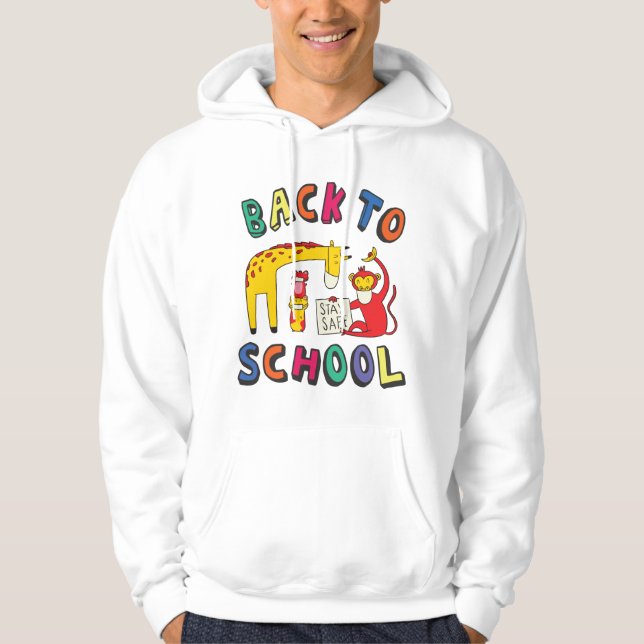 Veste À Capuche Retour à l'école - Restez en sécurité (Devant)
