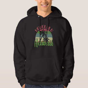 Veste À Capuche Retro Beach Hawaiian Summer Palm Trees Tropical Ha
